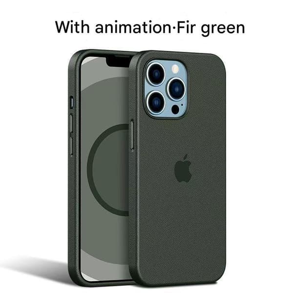 [LLC] Leather Case for iPhone 13 Mini with MagSaf Sequoia Green