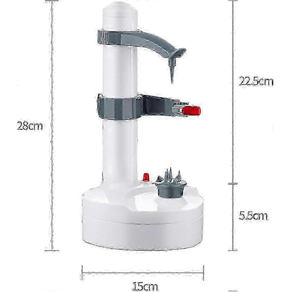 [LLC] Elektrisk skreller for epler og poteter, leveres med 2 skarpe blader