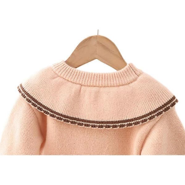 Julesweater til små piger, strikket pullover med julemotiv PINK 100CM