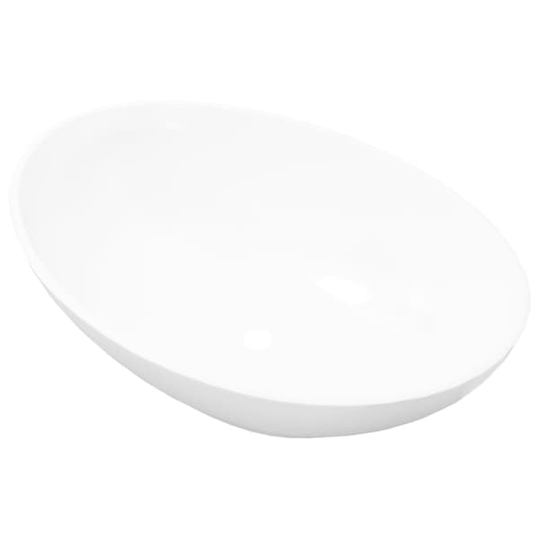 [LLC]vidaXL Håndvask oval 40 x 33 cm keramisk hvid Vit white