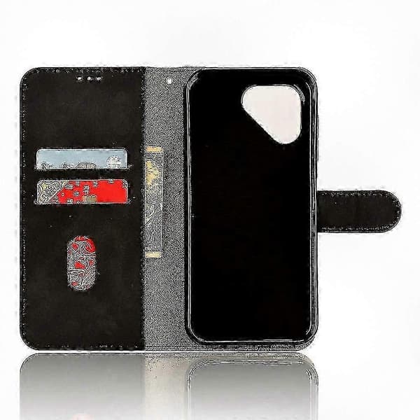 Læder Wallet Stand Case til Fairphone 5 med Anti-Drop Beskyttelse & Telefon Cover Black