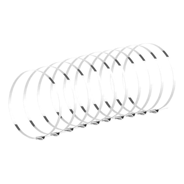 [LLC] 2000℉ Svart Bil Eksosrør Varmeisolasjonsband 50mm x 15m med 10 Rustfrie Strips