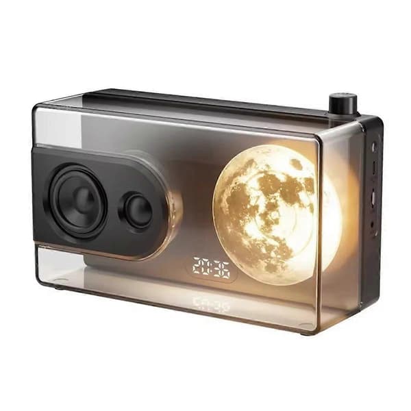 [LLC]M6 Moonlight Music Box Bluetooth-højttaler understøtter TF-kortafspilning AUX-computerforbindelse Ur forældre Sound Box A Black