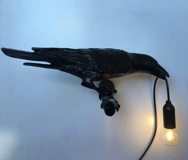 [LLC] Raven Wall Lamp, Unique Gothic Raven Bird Wall Lamp