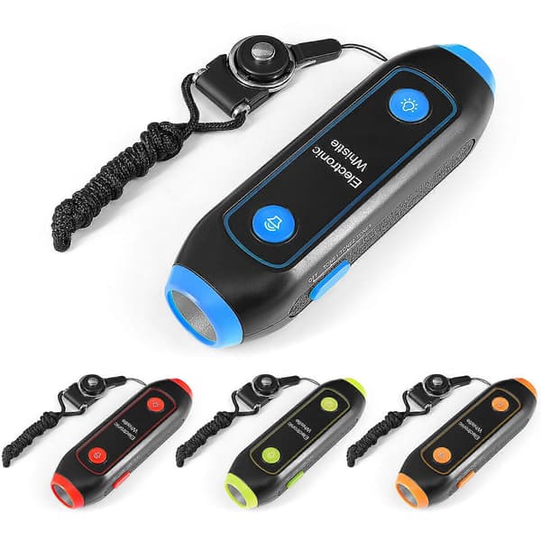 [LLC] Electronic Whistle, Handheld Electric Whistle with Lanyard, SOS Light, Flashlight for Coaches, Referees, PE Teachers Orange