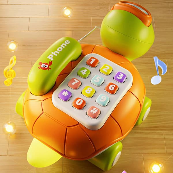 [LLC]Musikalisk inlärningstelefon för barn 1-3 år Hållbar plastdesign uppmuntrar språkutveckling Orange Blue