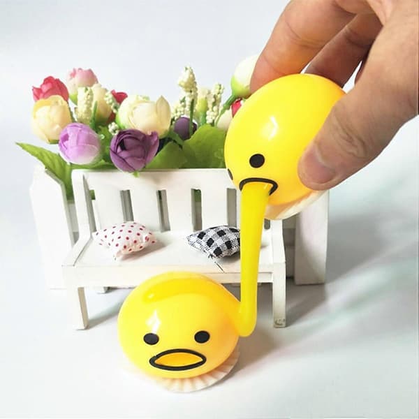 [LLC] 4-pack kräks äggula stressbollar (4 färger), gul, grön, rosa, orange