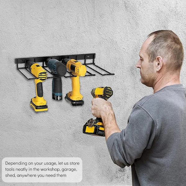 [LLC] Power Tool Shelf Power Tool Holder Wall Mounted Power Tool Organizer Workshop Wrench Tool Screwdriver Storage Rack Home 10 hooks