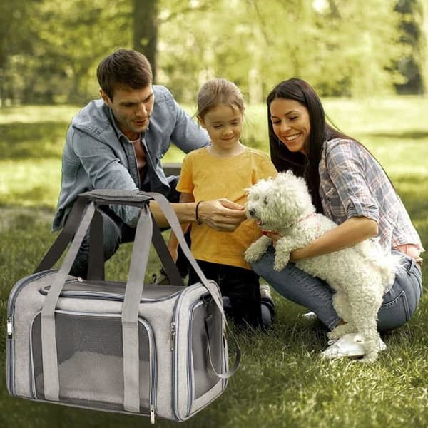 [LLC](Grey) Carrier Bag - Not specified - Foldable - Breathable - For cats and dogs - Grey Gray