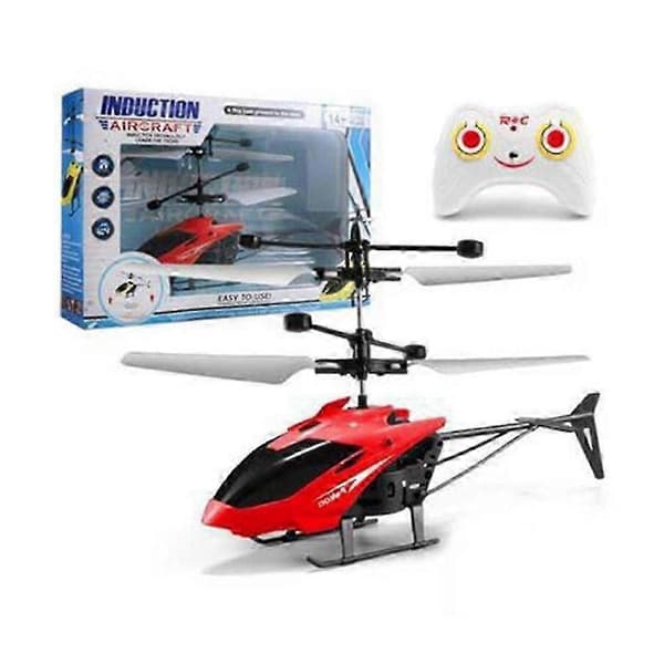 [LLC]Fjernkontrollhelikopter for gutter USB oppladbar infrarød sensor RC helikopter ubemannet drone utendørsleker Remote Control Blue