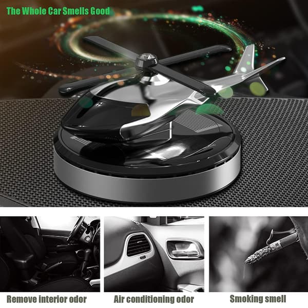 [LLC]2023 - Solar Roterende Helikopter Aroma Diffuser Bil Luftfrisker Pipshop Autodele Bil Hjem Kontor