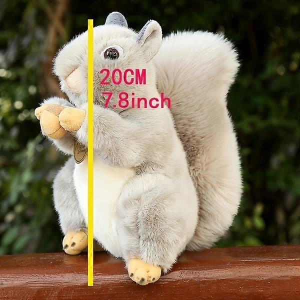 [LLC] Squirrel Doll Lifelike Grey Squirrel Plush Toy: A Perfect Christmas Gift for Kids!-lingling}