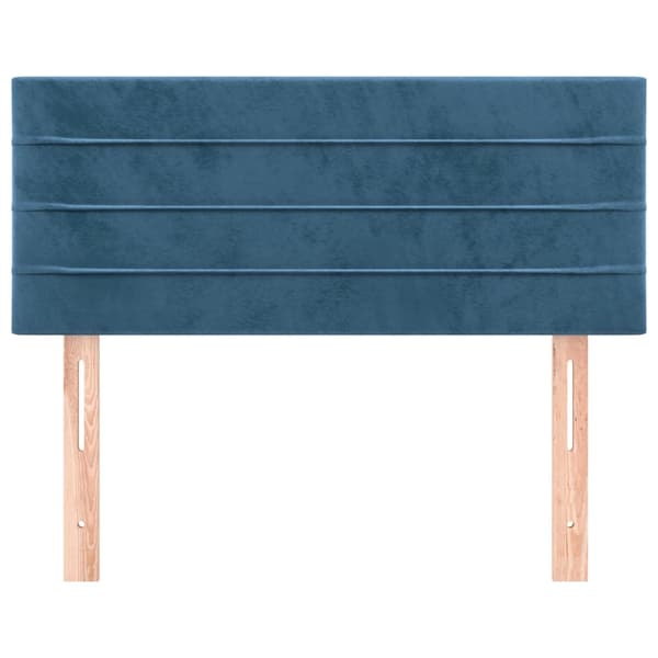 [LLC]vidaXL Sengegavl mørkeblå 90x5x78/88 cm fløjl Blå Mörkblå Polyester, Trä