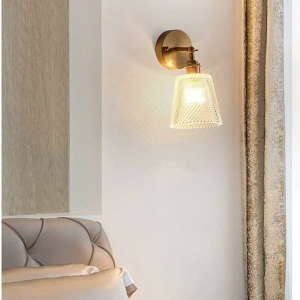 [LLC] Modern Copper Glass Ball Wall Lamp Brass Wall Sconce for Restaurant Living Room Bathroom Mirror Headlight Bedside for B