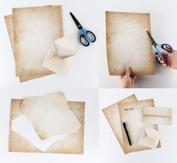 [LLC] 100 ark skrivarpapper med mönster gammalt papper DIN A4 Absofin