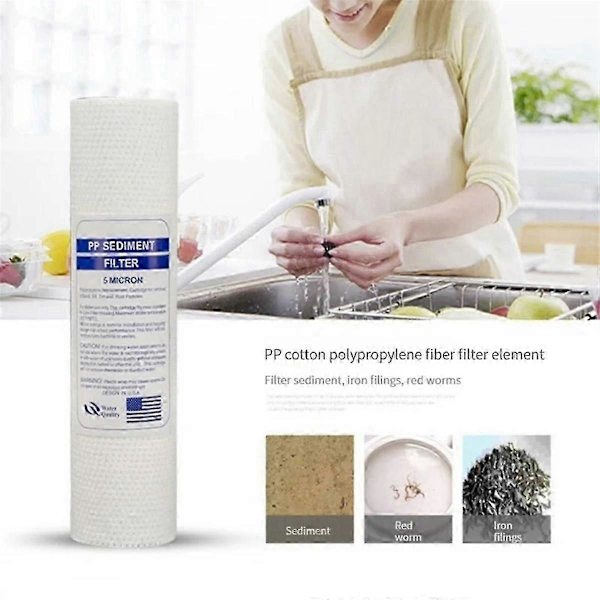 [LLC]Th PCS Universal vandfilter PP bomuldsfilter sediment vandfiltre polypropylenmateriale, 1 Mi
