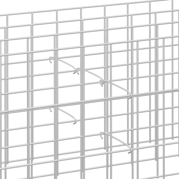 [LLC]vidaXL Gabion Hooks 50 pcs Galvanized Steel 40 cm Silver silver