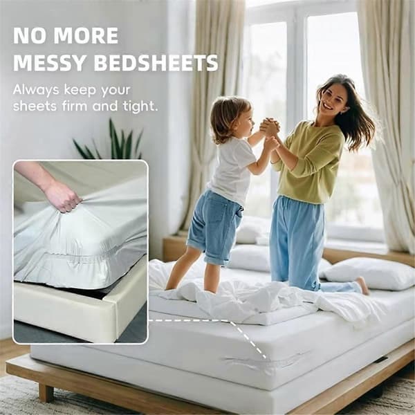 [LLC]Then Corner Bed Sheet Holder with Lock Strips,Duty Bedsheet Clips with Enhanced Straps Mattress, Ke White