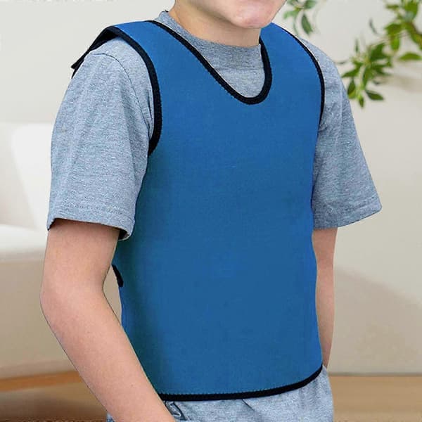 [LLC]Thnsory Vest Sensorisk kompressionsvest, tætsiddende, til humørregulering, ærmeløs, sensorisk vest Blue