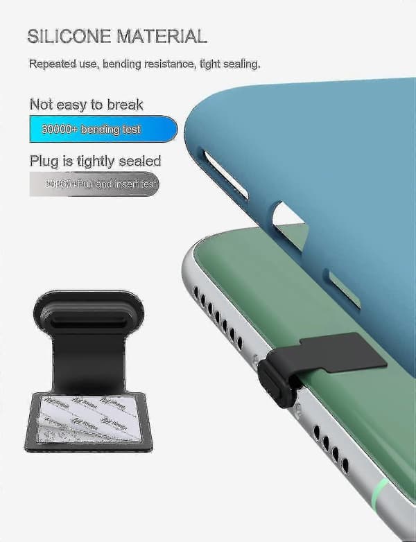 [LLC]2 st. Dammskyddsplugg Kompatibel med telefon, USB C/typ C, Dammtät plugg, USB C laddningsport dammplugg