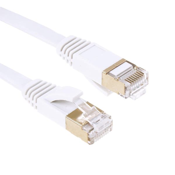 [LLC]20m - Litteä verkkokaapeli Cat7 - Internet-kaapeli White white