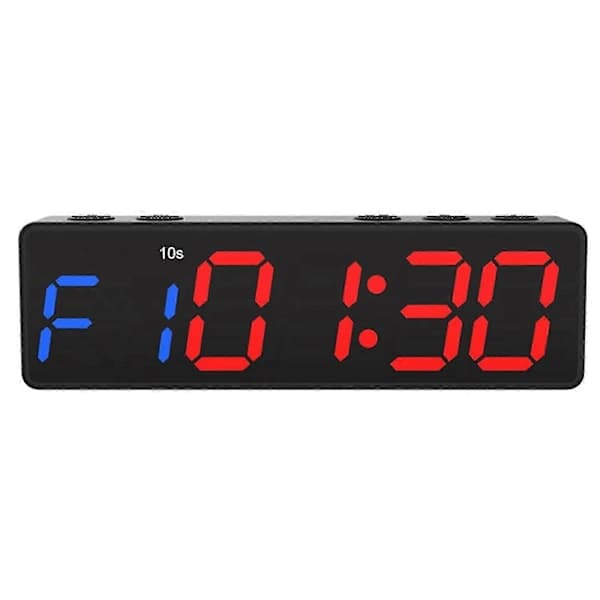 [LLC]Interval Training Gym Timer Clock Stopwatch With 12 Modes Compatible with Boxing, Yoga, Crossfit, LED Display, Magnetic Back Black[CO]