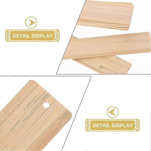 [LLC]DIY Hantverk Bambu Presentetiketter Tomma för Bokmärke Hängande och Dekoration 48st