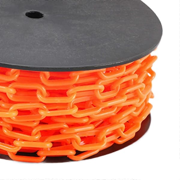 [LLC]Thgh Visibility Safety Barrier Chain PP Plastic Easy Cut Caution Security for Parking Driveway Events Orange