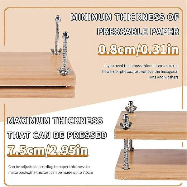 [LLC]Book Press, Kit, Bookbinding Supplies, Beginner Kit Bone Folder Tool for DIY 7.9x11.6 Inches