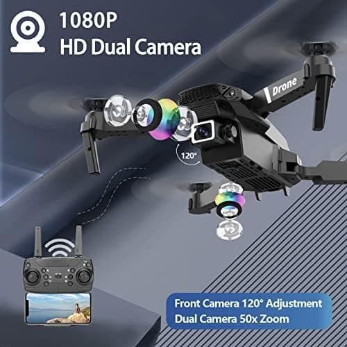 [LLC]E99-drone kaksoiskameralla 1080P FPV-videota varten black