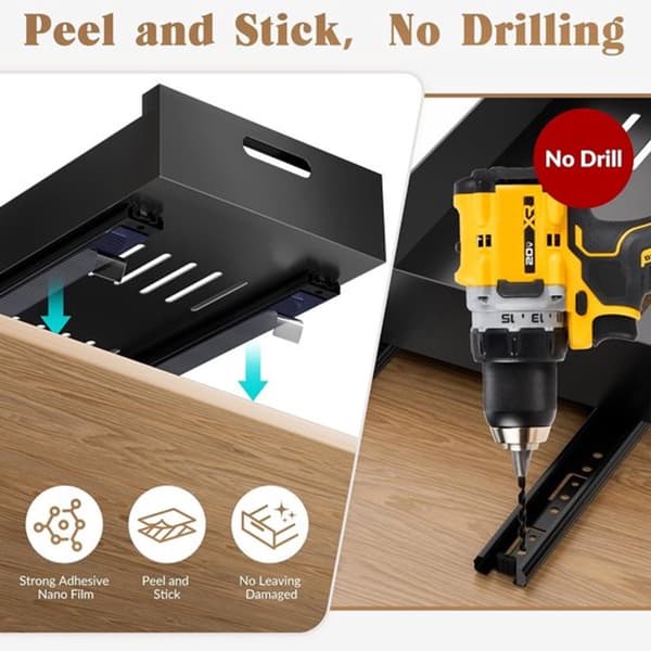 [LLC] Telescopic Drawer Organizer - 30 cm Wide - Extendable - Black