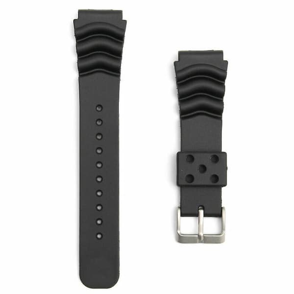 [LLC] 22MM Black Rubber Watch Strap/Replacement Strap For SEIKO DIVER'S Watch