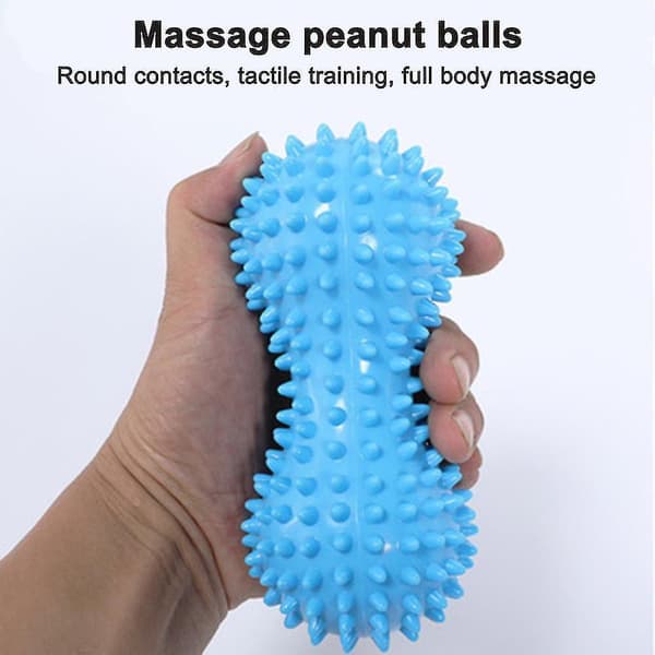[LLC]Spike Peanut Roller+igelkott Fotmassageboll Set-muskel Djupvävnad Blue