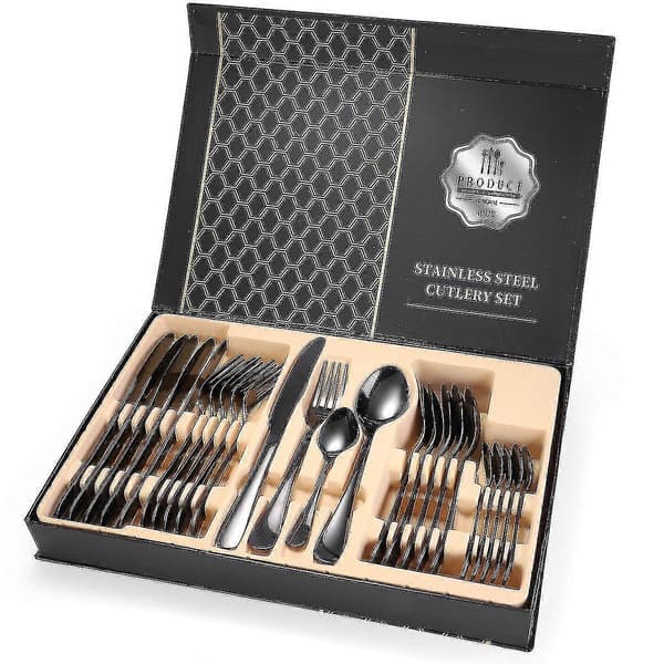 Förpackning med 24 Bestickset i Rostfritt Stål Black
