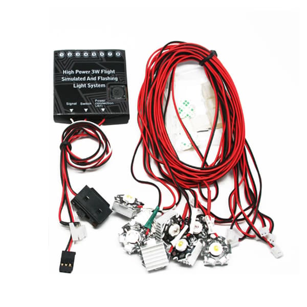 [LLC]G.T.POWER Høyeffekt 3W Flysimulert Blinkende Lyssystem LED-lys for RC-fly med fast vinge multicolor