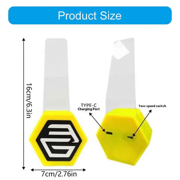 [LLC] Høyintensitets LED-lampe for solfilmmontering med magnetisk base, ripebeskyttelse og doble reflektorer for bilvinduer, gul Orange