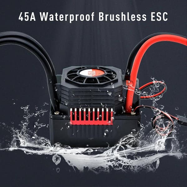 [LLC]SURPASSHOBBY 45A Vanntett Elektronisk Hastighetskontroller med XT60-plugg for 1/10 1/12 RC-bil