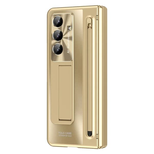 [LLC]Mobile Case for Galaxy Z Fold7 with Screen Protector and Stylus Hinge - Gold Guld 56