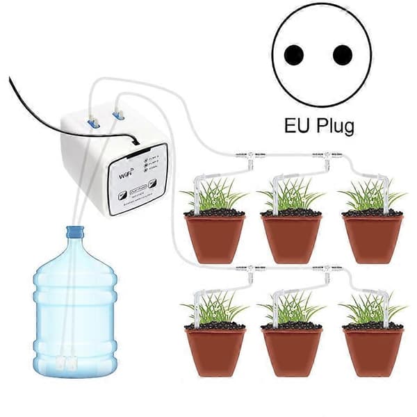WD-01ADE WIFI Trädgårdsdroppbevattningskontroll, Specifikation: Dubbelpump 20 krukor EU Plug