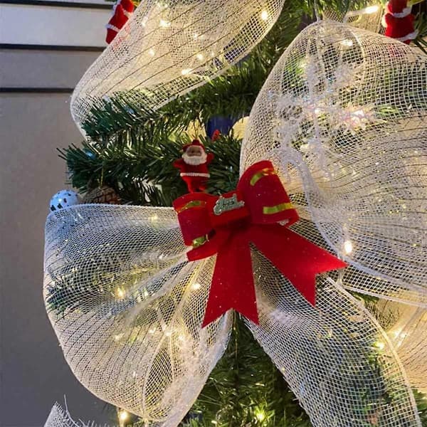 Tyllrulle i nät för julgransdekoration, festlig heminredning, julklappar, pyssel, jul och nyår 3