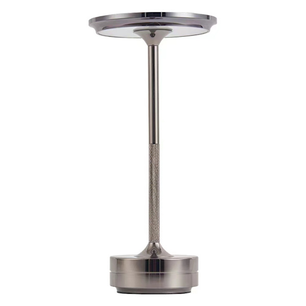 [LLC]Wireless Table Lamp Dimmable Metal USB Rechargeable Desk Lamp - 1 pc silver