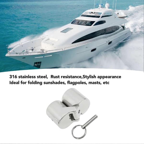 [LLC]Thmm Marine Grade 316 rustfrit stål bådslangeforbindelse, foldbar roterende rørfitting og bådbeslag