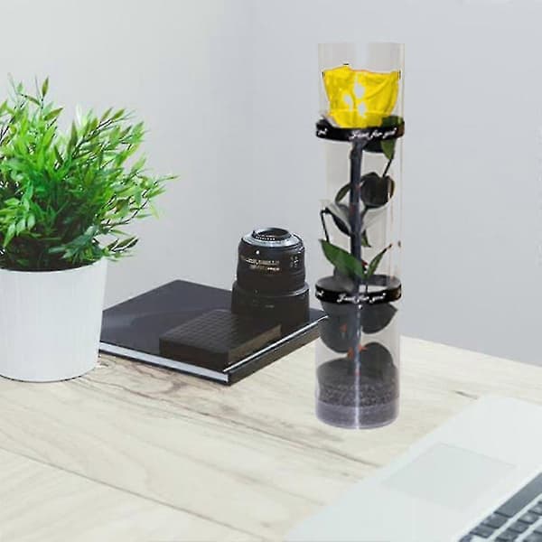 [LLC] Ægte konserveret rose, evighedsrose, holdbar rose, evigt blomstrende rose yellow