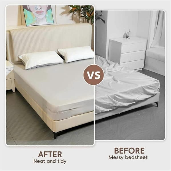 [LLC]Then Corner Bed Sheet Holder with Lock Strips,Duty Bedsheet Clips with Enhanced Straps Mattress, Ke White