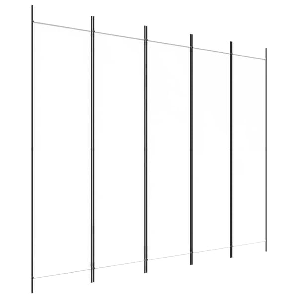 [LLC]vidaXL Romdeler 5 paneler hvit 250x200 cm stoff Vit 4650