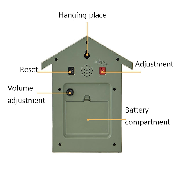 [LLC]Green Cuckoo Clock with Birdsong and Chime [YDE]