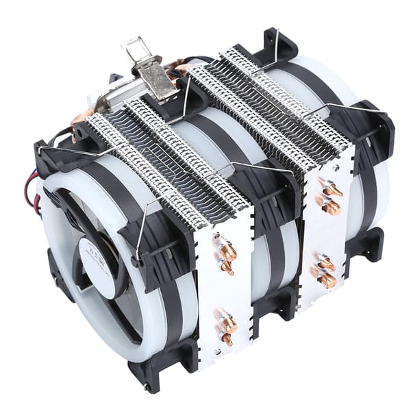 [LLC]LANSHUO CPU-køler 4 messingrør 3RGB blæser 4-benet ultra-stille metal + ABS til Intel/AMD radiator