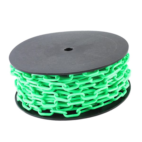 [LLC]Thgh Visibility Safety Barrier Chain PP Plastic Easy Cut Caution Security for Parking Driveway Events Green