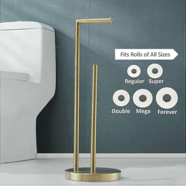 [LLC]Theestanding 304 rustfritt stål børstet gull toalettpapirholder