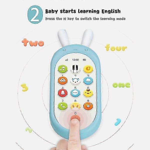 [LLC]Babyleksakstelefon för småbarn, musikaliska babyleksaker 1 stycke-blå 5 5